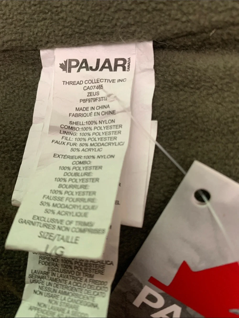 🦋 PAJAR PUP Green Military Zeus Jacket For Dogs with Faux Fur Trim NWT $98
